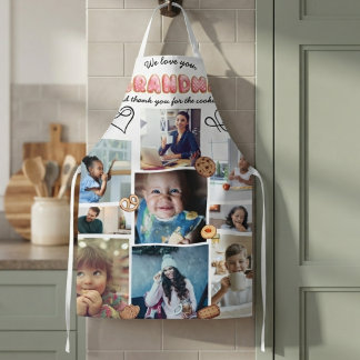 Schattig Wij Houden Van Jou Oma Fotocollage Script Schort