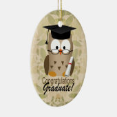 Schattig Wijze Uil Afstuderen Keramisch Ornament (Rechts)