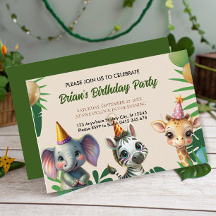 schattig wild oerwoud safari dieren kinderen Verja Kaart