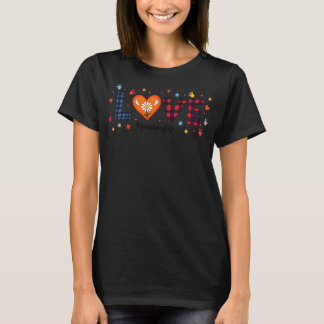 Schattig Wilde Bloem Hart Liefde Grammy Leven Gelu T-shirt