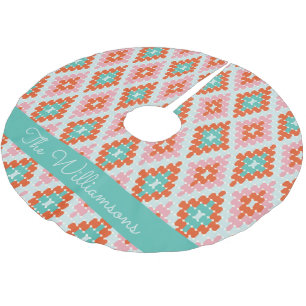 Schattig winter geometrisch patroon turquoise en r kerstboom rok