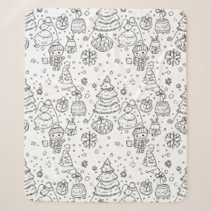 Schattig winter kerst doodle patroon (3) sherpa deken