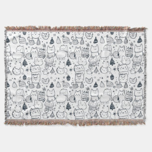 Schattig winter kerstdoodlepatroon (1) deken