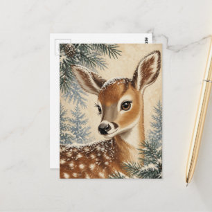 Schattig Winter Ree Briefkaart
