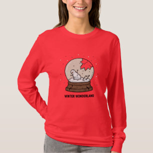 Schattig Winter Wonderland Sneeuwbol Ontwerp T-shirt