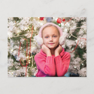 Schattig Wintermeisje Kerst Dankkaart Briefkaart