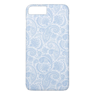 Schattig wit blauw paisley patroon iPhone 8 plus / 7 plus hoesje
