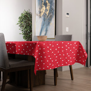 Schattig wit en rood hart patroon tafelkleed