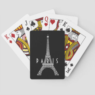 Schattig wit Frankrijk Parijs Eiffeltoren Pokerkaarten