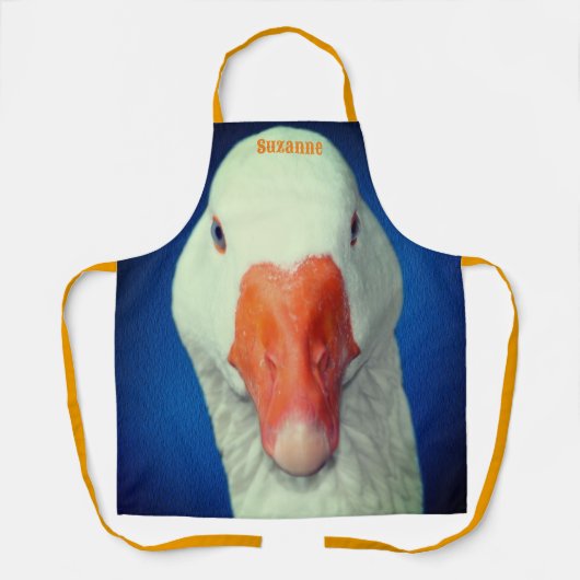 Schattig wit ganzengezicht gepersonaliseerd schort (Voorkant)