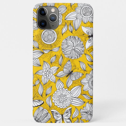 Schattig wit geel bloemig abstract ontwerp Case-Mate iPhone case (Achterkant)