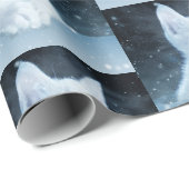 Schattig wit kitten met  blauw ogen patroon cadeaupapier (Rol Hoek)