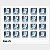 Schattig wit kitten met  blauwe ogen Dank u Vierkante Sticker (Vel)