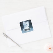 Schattig wit kitten met  blauwe ogen Dank u Vierkante Sticker (Envelop)