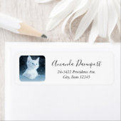 Schattig wit kitten met blauwe ogen etiket (Insitu)