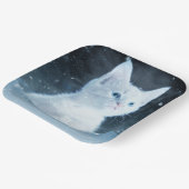Schattig wit kitten met  blauwe ogen papieren bordje (Gebogen)