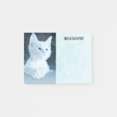 Schattig wit kitten met  blauwe ogen post-it® notes (Voorkant)