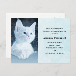 Schattig wit kitten met blauwe ogen Verjaardag uit Briefkaart