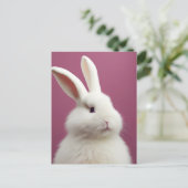 Schattig wit konijn briefkaart (Staand voorkant)