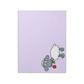 Schattig wit lam schapen met rode bloem notitieblok (Gedraaid)
