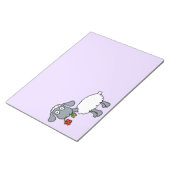 Schattig wit lam schapen met rode bloem notitieblok (Schuin)