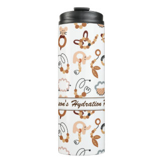 Schattig wit Speelgoed Boho Patroon Illustratie Na Thermosbeker