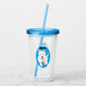 Schattig wit west highland terrier cartoon acryl drinkbeker (Achterkant)