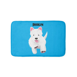 Schattig wit west highland terrier cartoon badmat