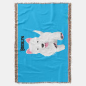 Schattig wit west highland terrier cartoon deken (Voorkant Verticaal)