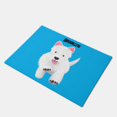 Schattig wit west highland terrier cartoon deurmat (Schuin)