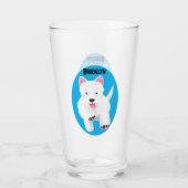 Schattig wit west highland terrier cartoon glas (Achterkant)