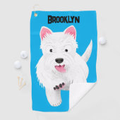 Schattig wit west highland terrier cartoon golfhanddoek (Insitu)