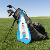 Schattig wit west highland terrier cartoon golfhanddoek (Groen)