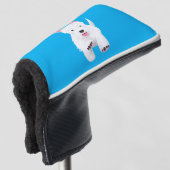 Schattig wit west highland terrier cartoon golfheadcover (3/4 voorkant)
