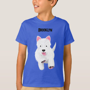 Schattig wit west highland terrier cartoon hond t-shirt