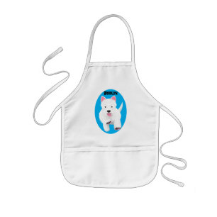 Schattig wit west highland terrier cartoon kinder schort
