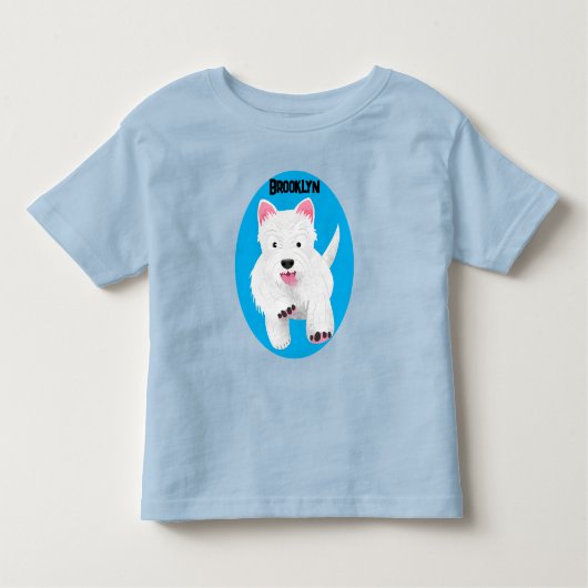 Schattig wit west highland terrier cartoon kinder shirts (Voorkant)
