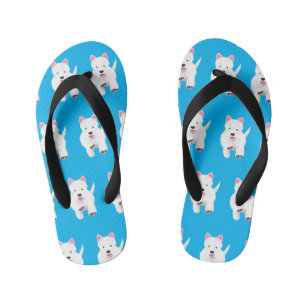 Schattig wit west highland terrier cartoon kinder teenslippers
