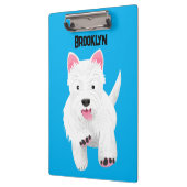 Schattig wit west highland terrier cartoon klembord (Links)