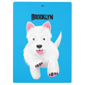 Schattig wit west highland terrier cartoon klembord (Achterkant)
