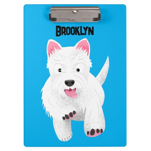 Schattig wit west highland terrier cartoon klembord (Voorkant)