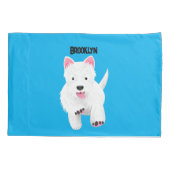 Schattig wit west highland terrier cartoon kussensloop (Achterkant)