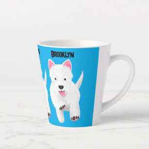 Schattig wit west highland terrier cartoon latte mok