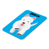 Schattig wit west highland terrier cartoon magneet (Linkerzijde)