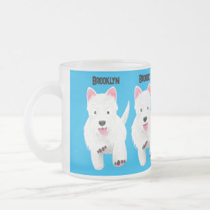 Schattig wit west highland terrier cartoon matglas koffiemok