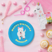 Schattig wit west highland terrier cartoon papieren bordje (Feest)
