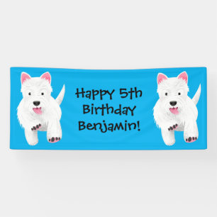 Schattig wit west highland terrier cartoon spandoek