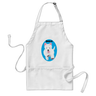 Schattig wit west highland terrier cartoon standaard schort