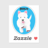 Schattig wit west highland terrier cartoon sticker (Vel)