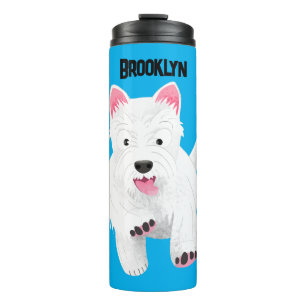 Schattig wit west highland terrier cartoon thermosbeker